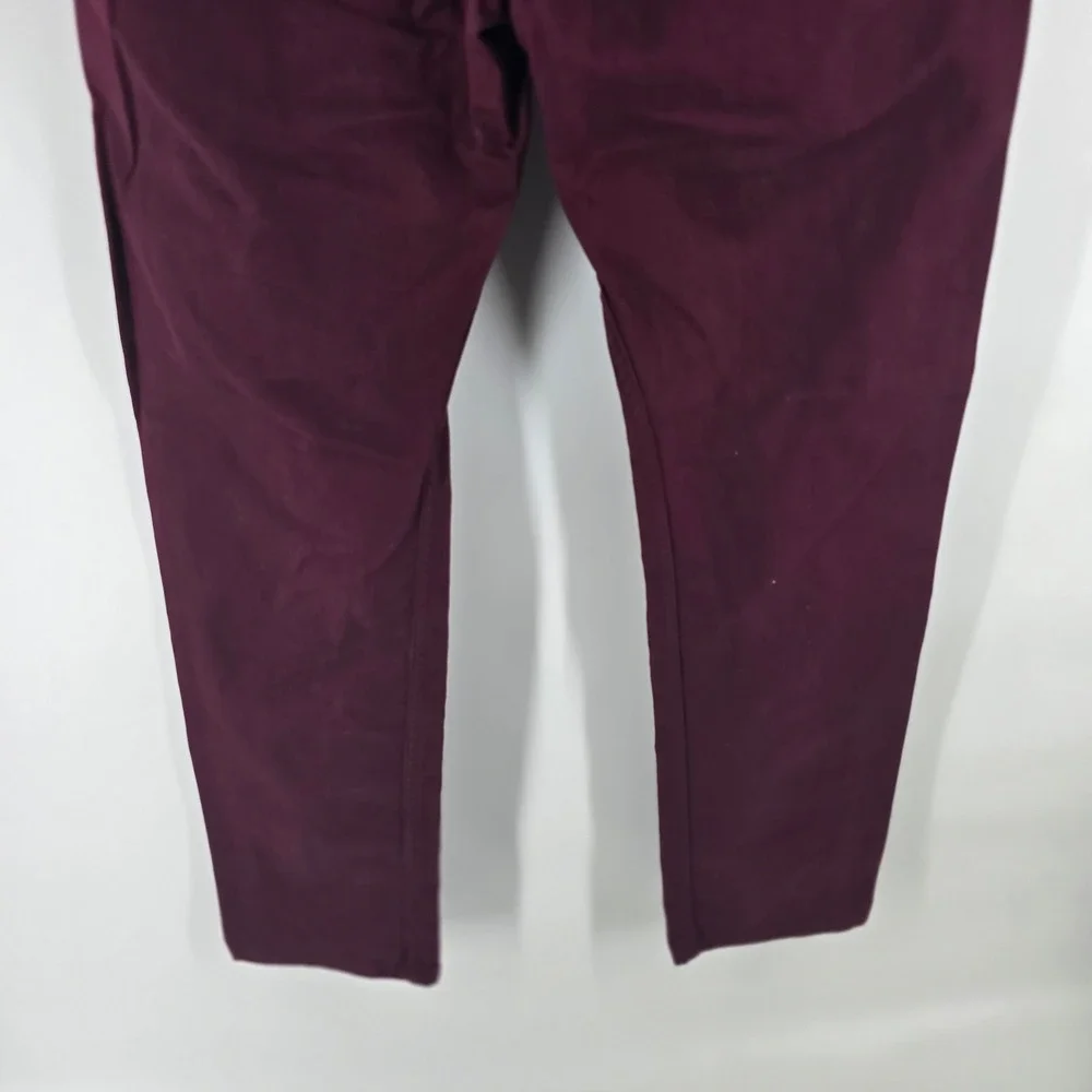 Levis Chino Pants Mens 32x27 Burgundy Straight Leg Cotton Twill Casual Trousers
